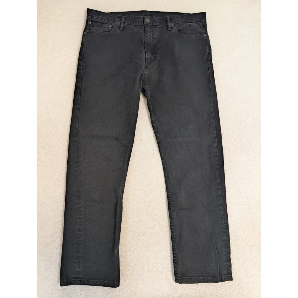 Levis 513 Jeans Mens 38x30 Black Slim Fit‎ Stretch Straight Leg Denim Pants